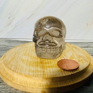 Smoky Quartz Skull Crystal Protection Positive Energy Meditation Grid Reiki